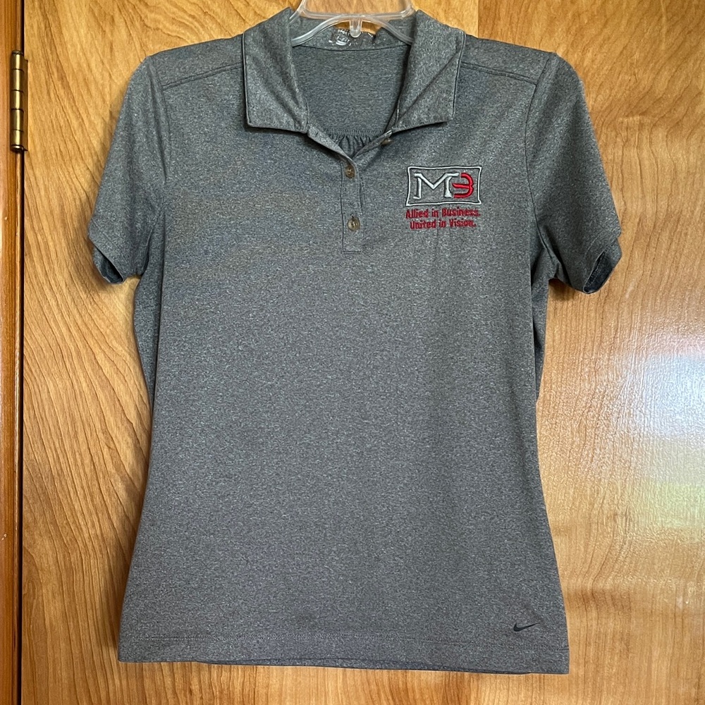 Nike Women's Heather Gray Polo with Embroidered Logo
